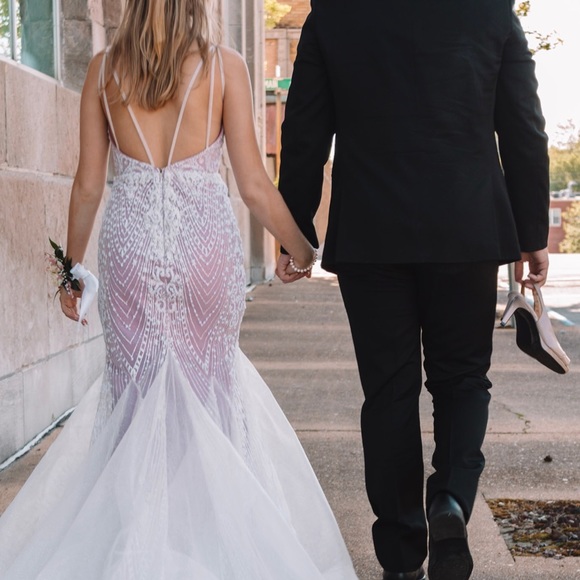 Pearl Lace Prom Dress - Picture 3 of 3